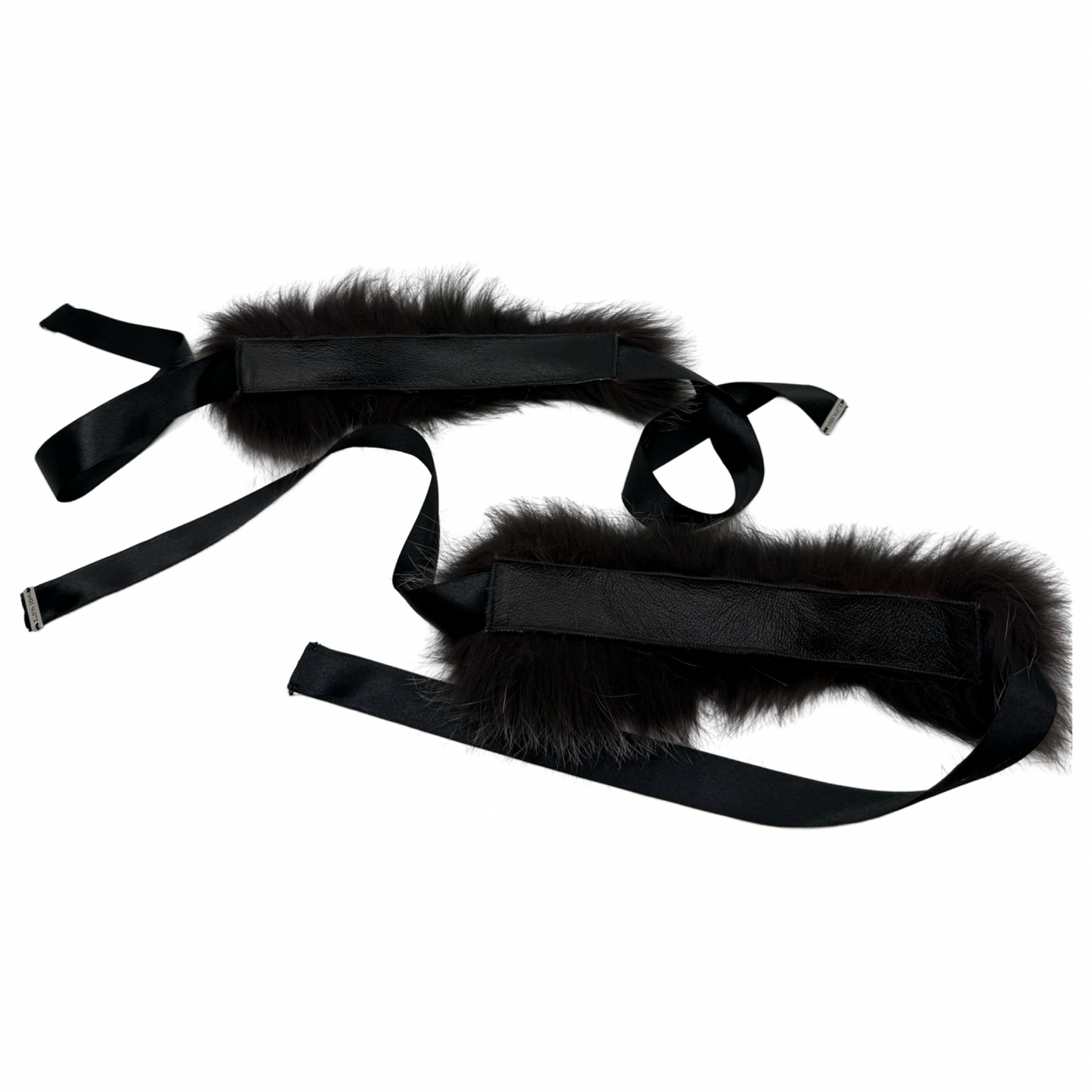 Shoe Slutz grey/black fur anklet