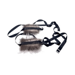 Shoe Slutz grey/black fur anklet (long ribbon)