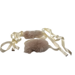 Shoe Slutz ivory fur anklets (long ribbon)